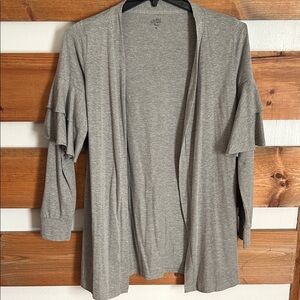 Tickled Teal Solid Gray Women's Cardigan Long Sleeve Size Medium